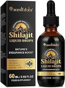 60ML Shilajit Liquid Drops, High Strength Himalayan Shilajit Resin